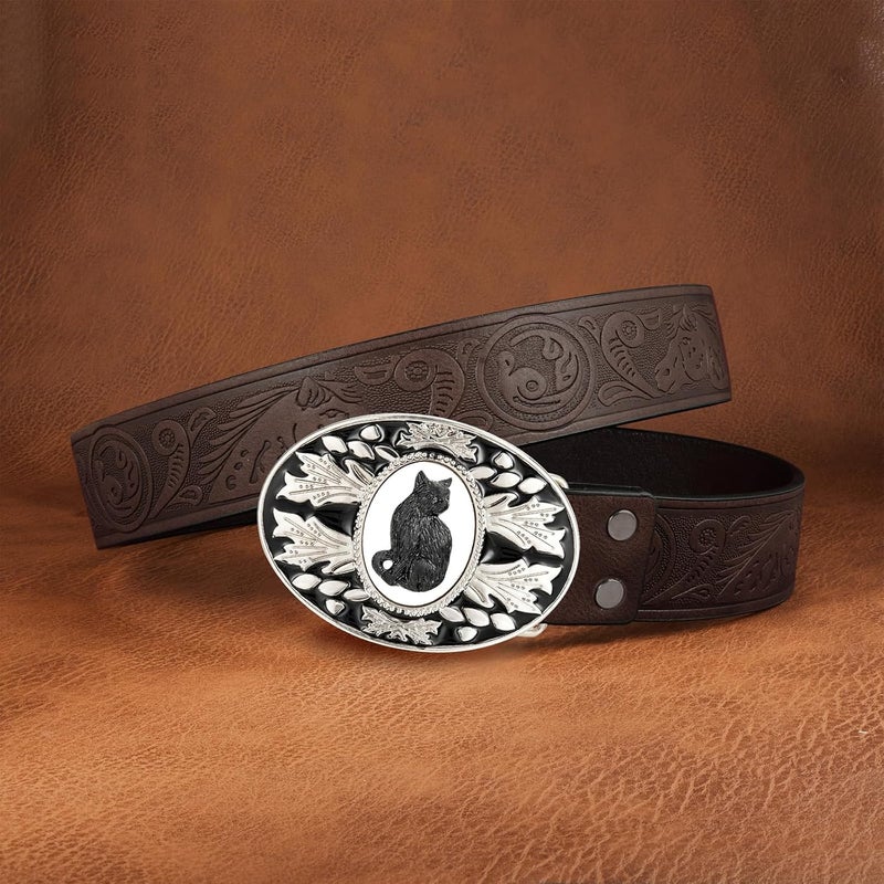 YOQUCOL Vintage American Western Cowboy Turquoise,Stone Belt Buckle for Men - Image 3